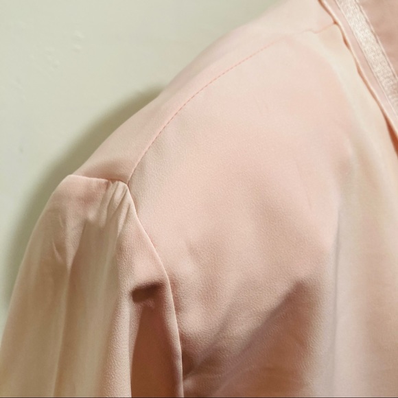 Gorgeous Vintage Pale Pink 80s Embroidered Blouse sz L - Picture 6 of 9